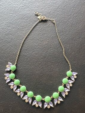 Green and Purple Statement Necklace - Brand Not Specified